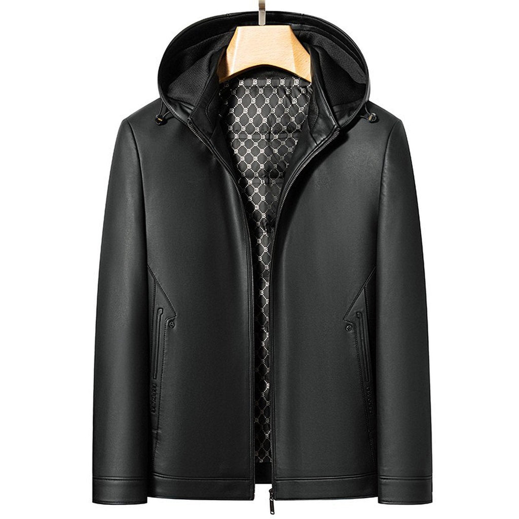 Men's Leather Down Jacket