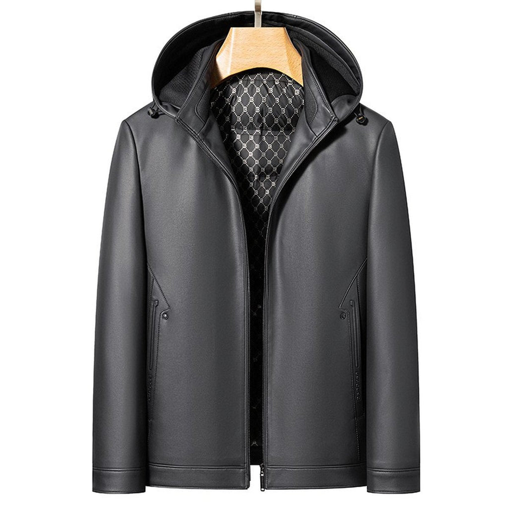 Men's Leather Down Jacket