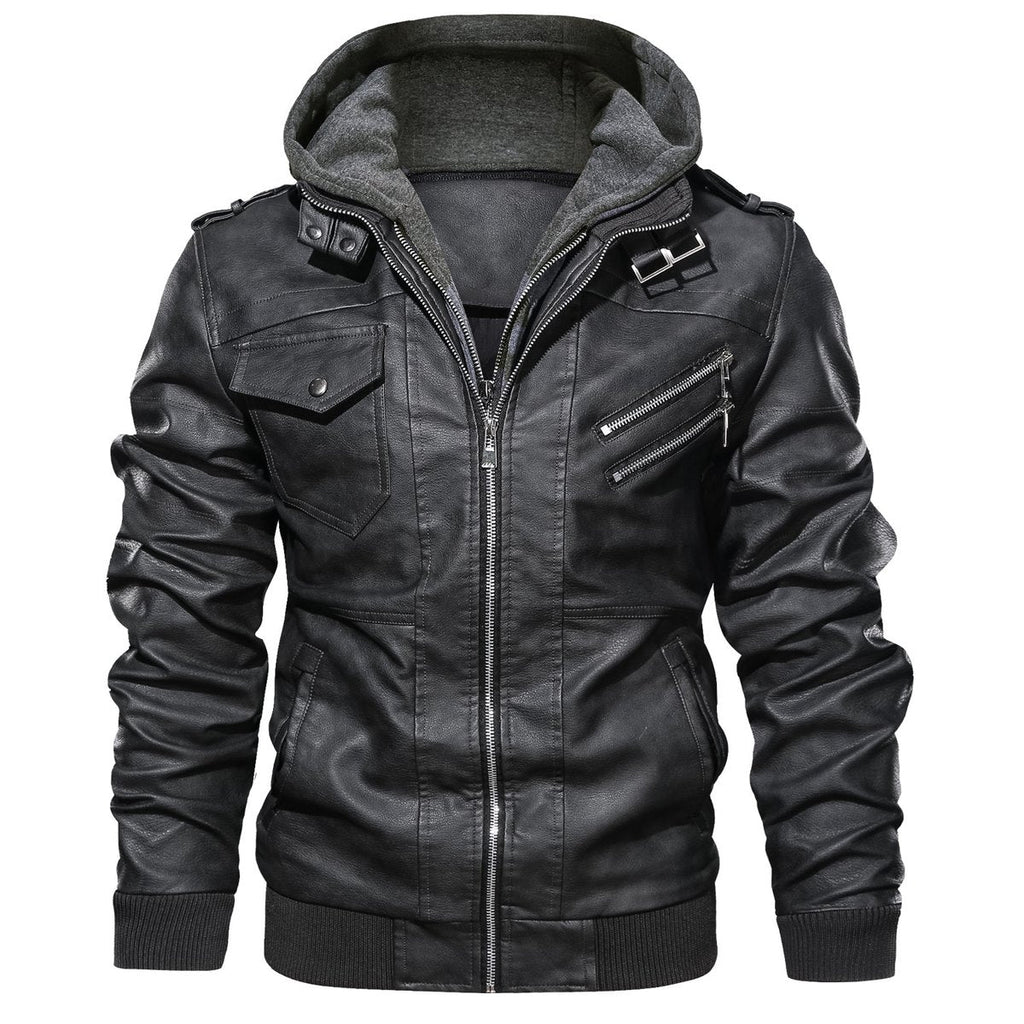 Men's Leather Jackets Faux Jacket Lapel Zip-up Slim