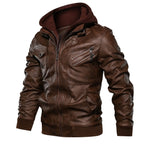 Men's Leather Jackets Faux Jacket Lapel Zip-up Slim