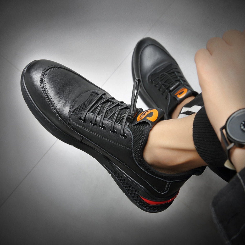 Men's Leather Shoes Tide Plus Velvet