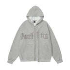 Men's Letter Embroidered Cardigan Sweater