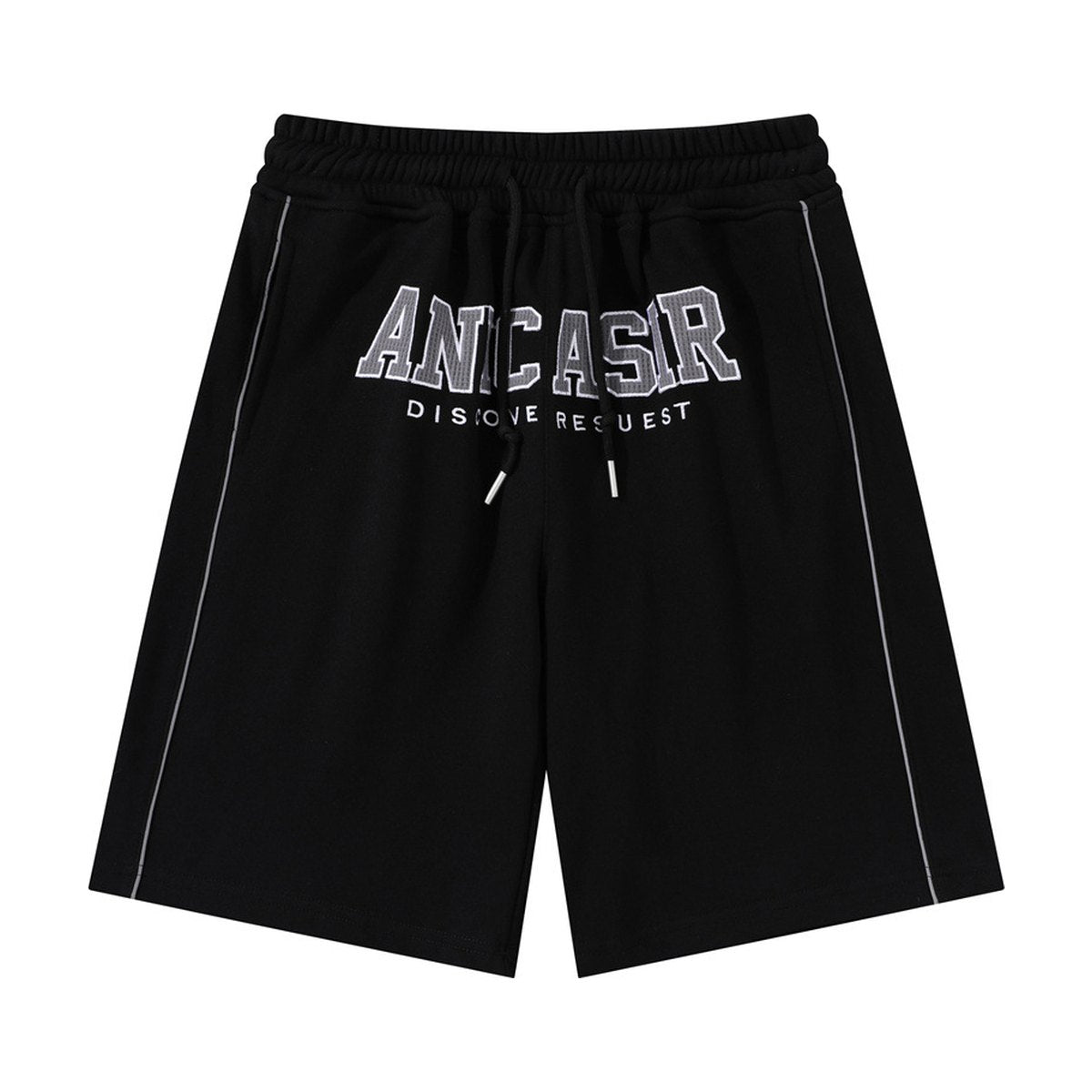 Men's Letter Embroidery Loose Short Sweatpants