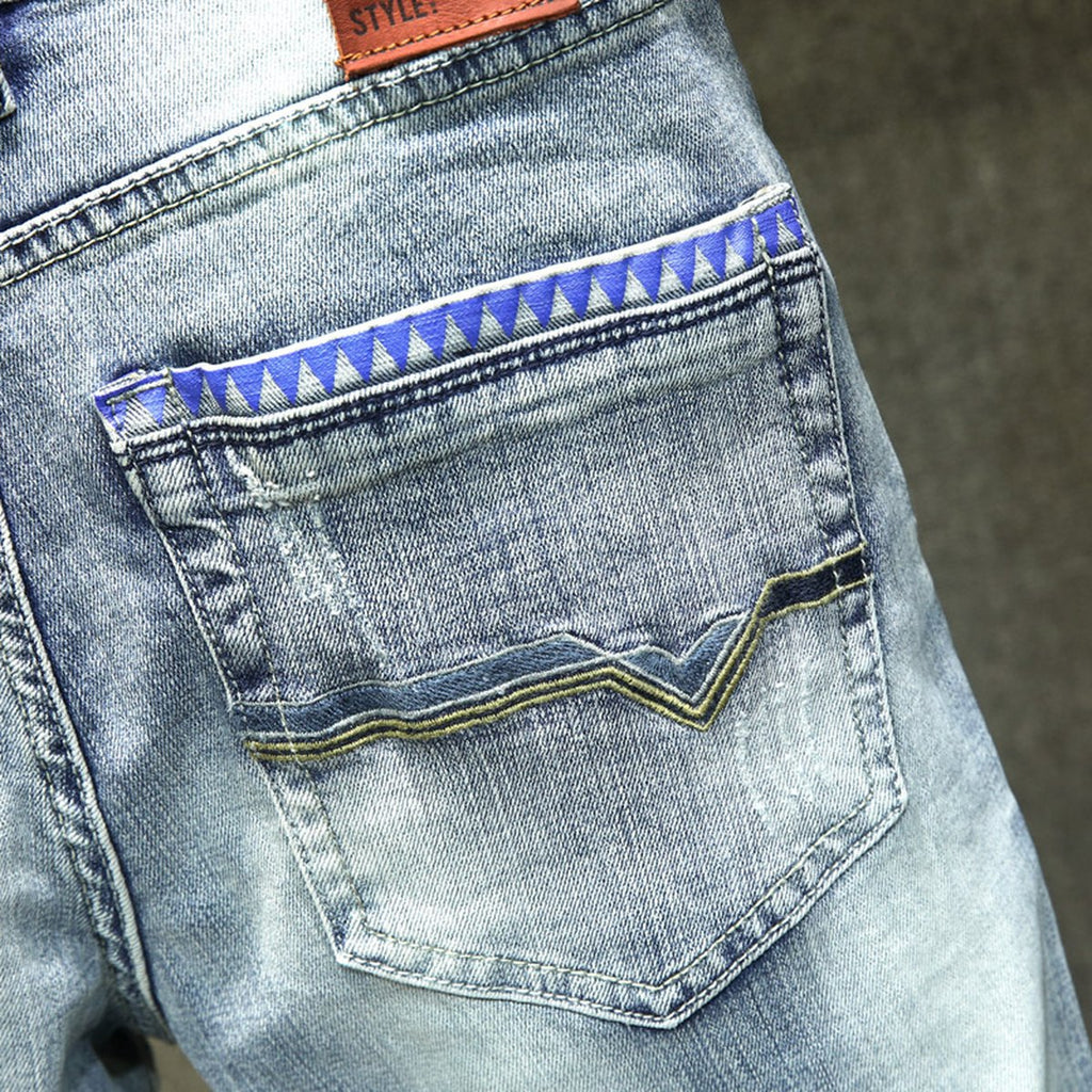 Men's Light Blue Ripped Jeans