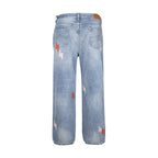 Men's Lightning Embroidered Denim Trousers