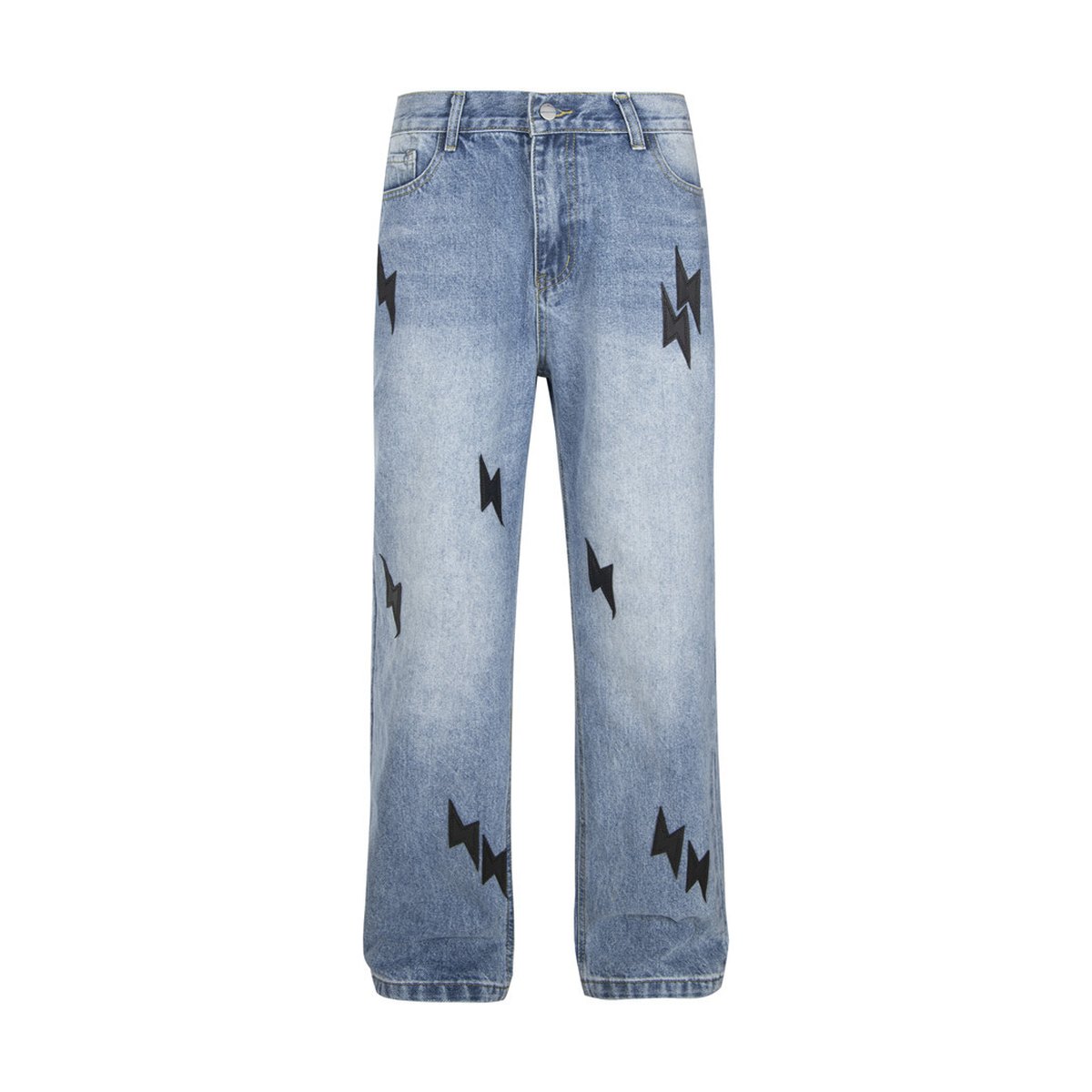 Men's Lightning Embroidered Denim Trousers
