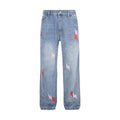 Men's Lightning Embroidered Denim Trousers