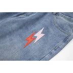 Men's Lightning Embroidered Denim Trousers