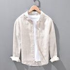 Men's Linen Breathable Shirt Solid Color Loose