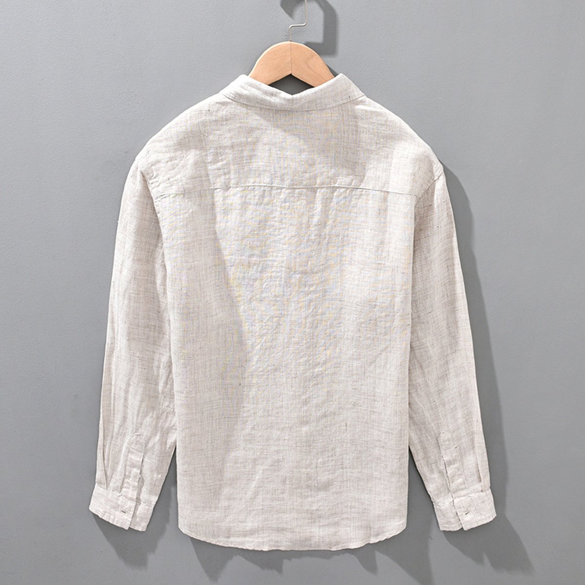 Men's Linen Breathable Shirt Solid Color Loose