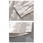 Men's Linen Breathable Shirt Solid Color Loose