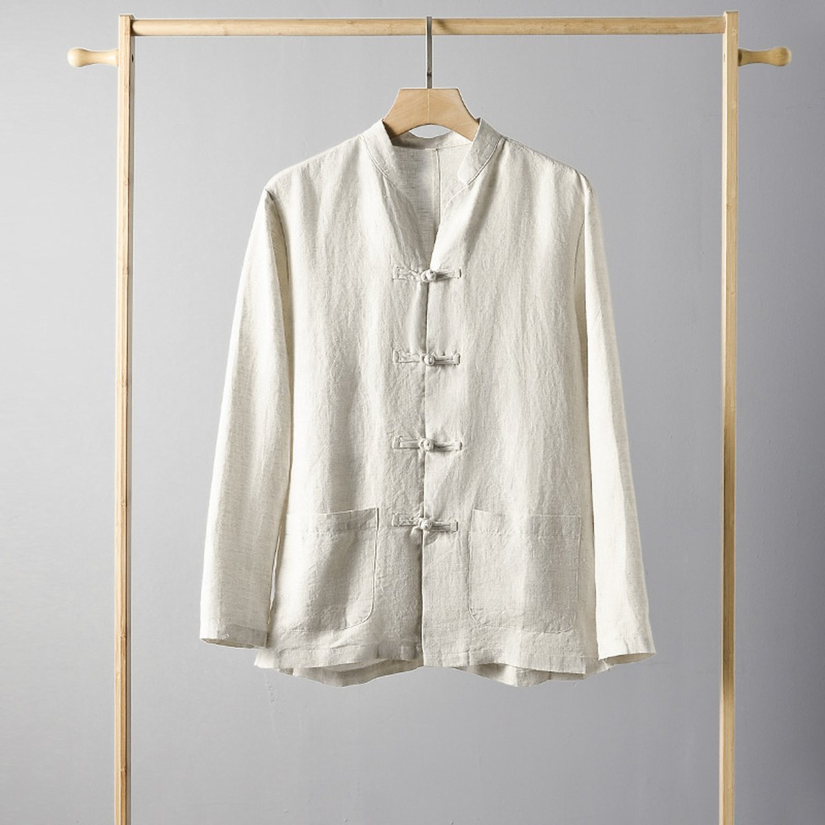 Men's Linen Shirt Chinese- Loose