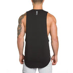 Men's Long Tank Muscle Workout T-shirt Bodybuilding Gym