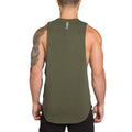 Men's Long Tank Muscle Workout T-shirt Bodybuilding Gym
