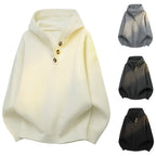 Men's Loose Half-button Hooded Knit Sweater
