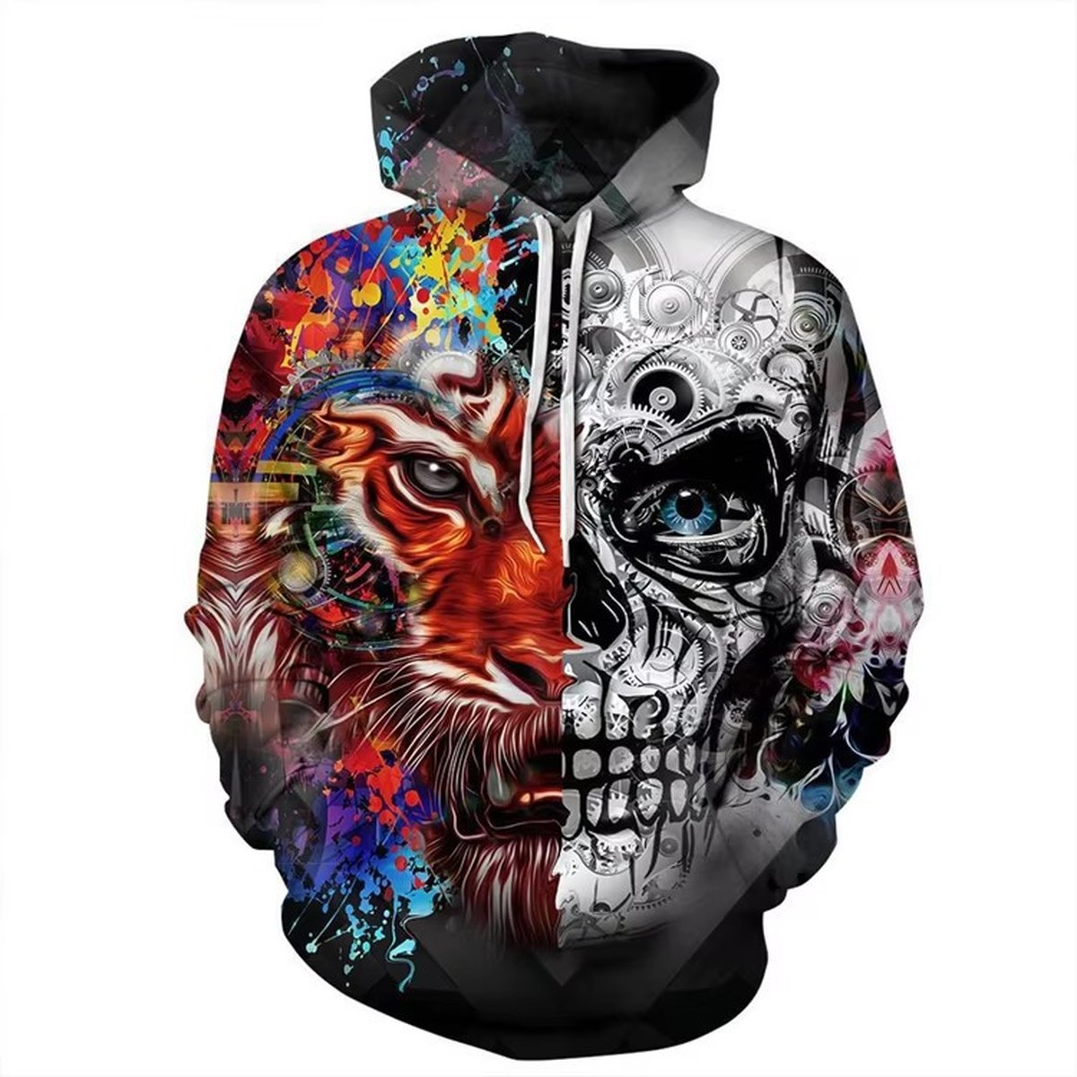 Men's Loose Printed Hoodie