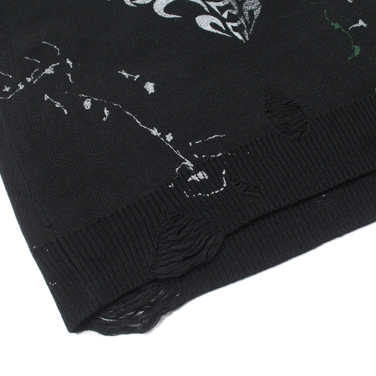 Men's Love Skeleton Printed Ink Knit Sweater