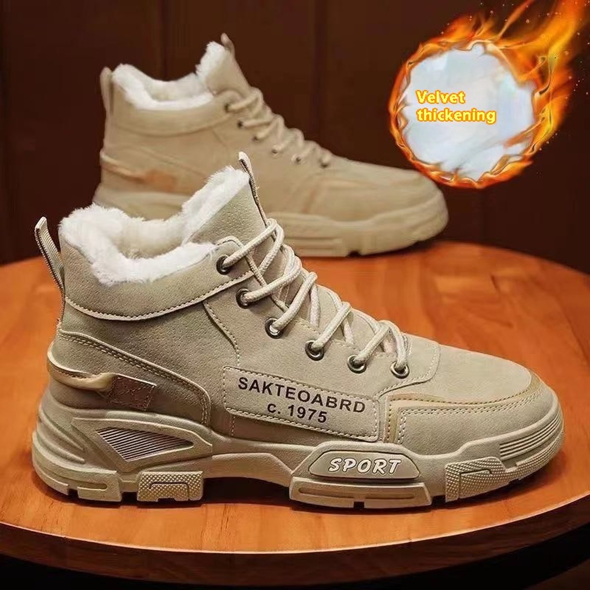 Men's Martin Boots Fleece-lined Warm Waterproof Non-slip Snow