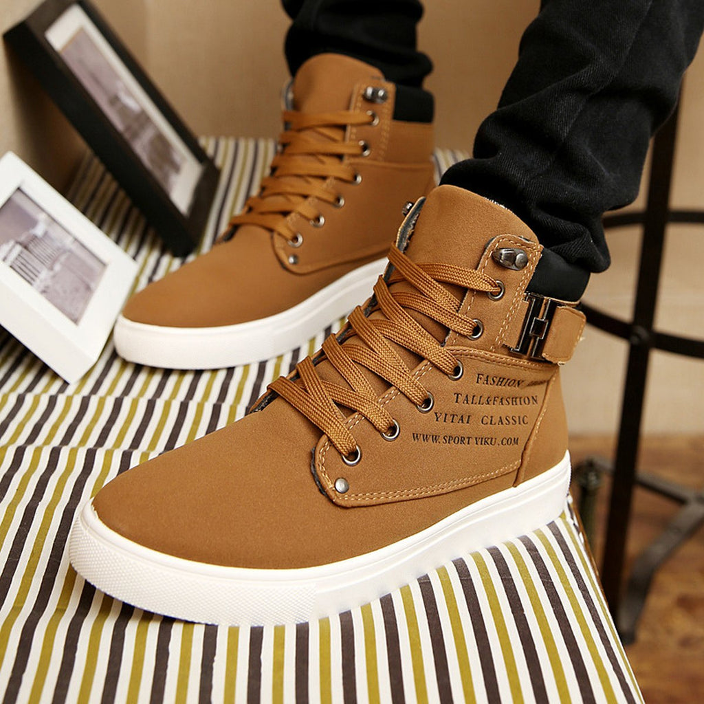 Men's Martin Boots Lace-up Flat Shoes