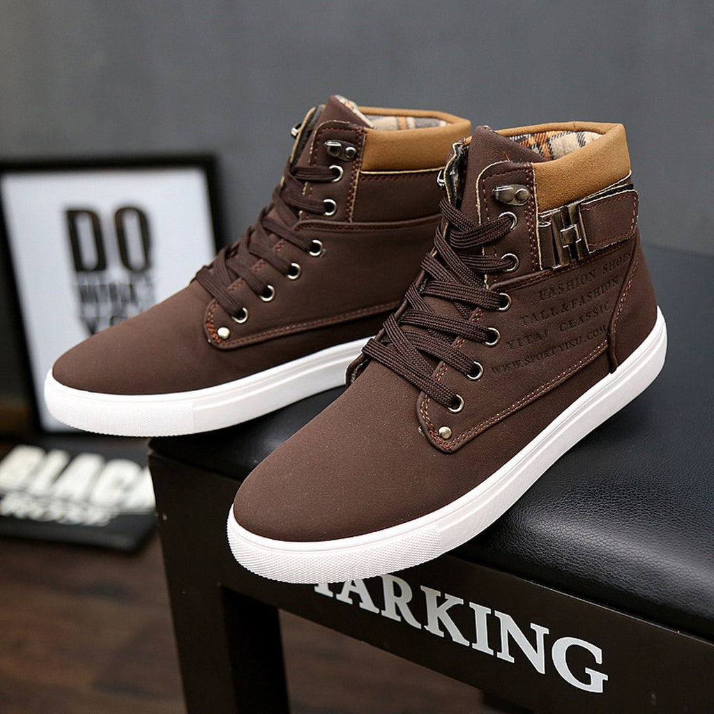 Men's Martin Boots Lace-up Flat Shoes