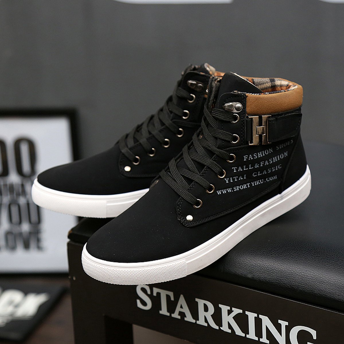 Men's Martin Boots Lace-up Flat Shoes