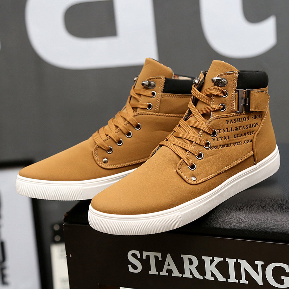 Men's Martin Boots Lace-up Flat Shoes