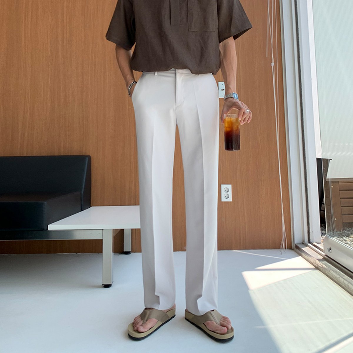 Men's Mrcyc ''s Casual Pants Suit Loose Straight