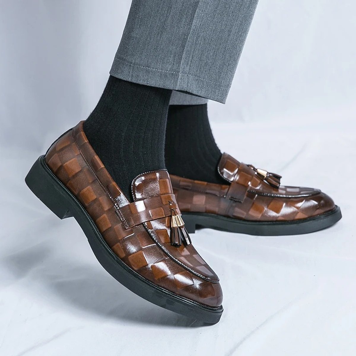 Men's One Foot Leather Shoes