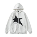 Men's Pentagram Geometry Paste Cloth Embroidery Hooded Cardigan