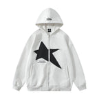 Men's Pentagram Geometry Paste Cloth Embroidery Hooded Cardigan