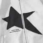 Men's Pentagram Geometry Paste Cloth Embroidery Hooded Cardigan