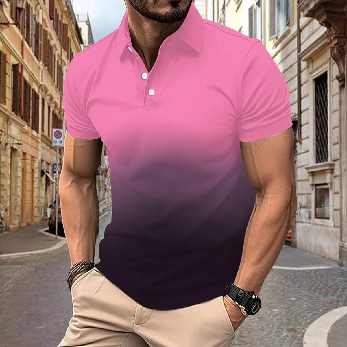 Men's Pixie Gradient Pocket Polo Shirt