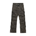 Men's Pleated Loose Denim Trousers