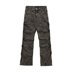 Men's Pleated Loose Denim Trousers