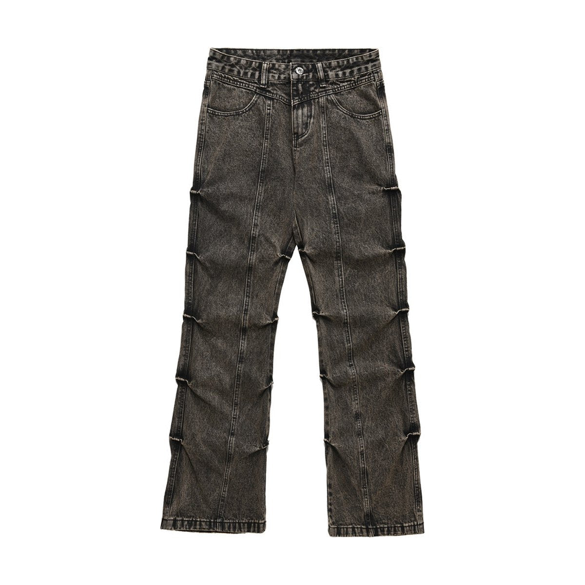 Men's Pleated Loose Denim Trousers