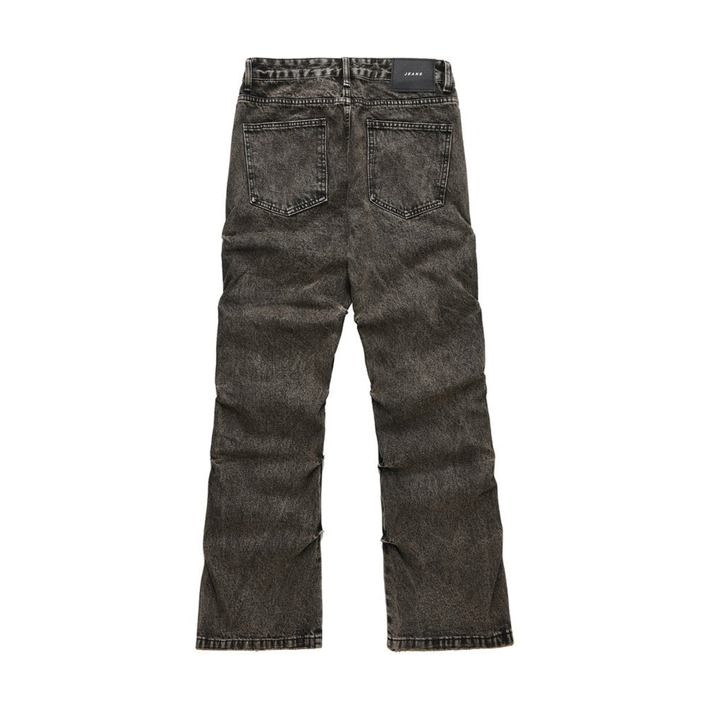 Men's Pleated Loose Denim Trousers