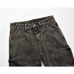 Men's Pleated Loose Denim Trousers