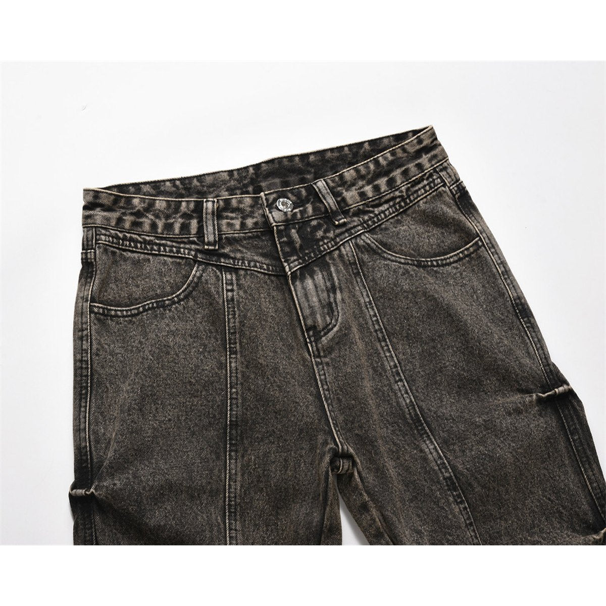 Men's Pleated Loose Denim Trousers