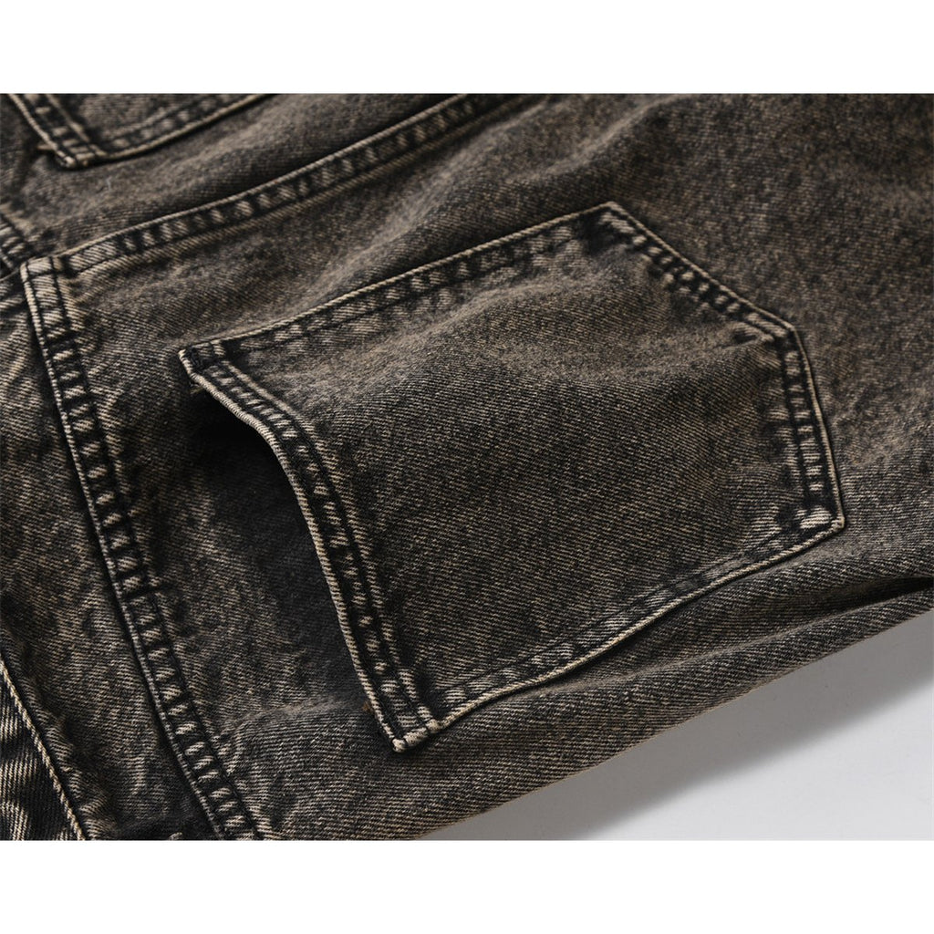 Men's Pleated Loose Denim Trousers