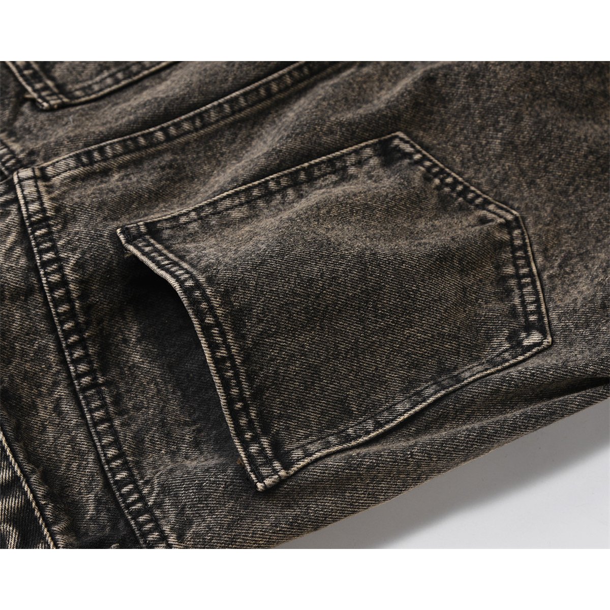 Men's Pleated Loose Denim Trousers