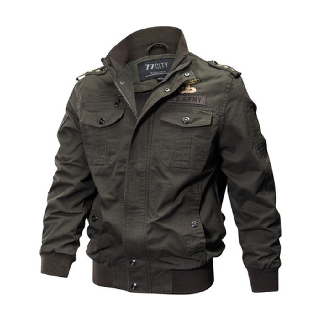 Men's Plus Size Bomber Military Jacket Outwear Casual