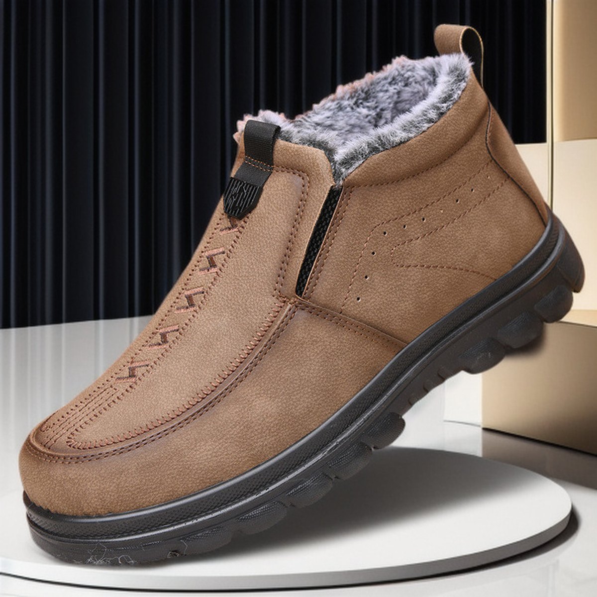 Men's Plus-size Cotton Shoes Thick-soled Slip-on Warm