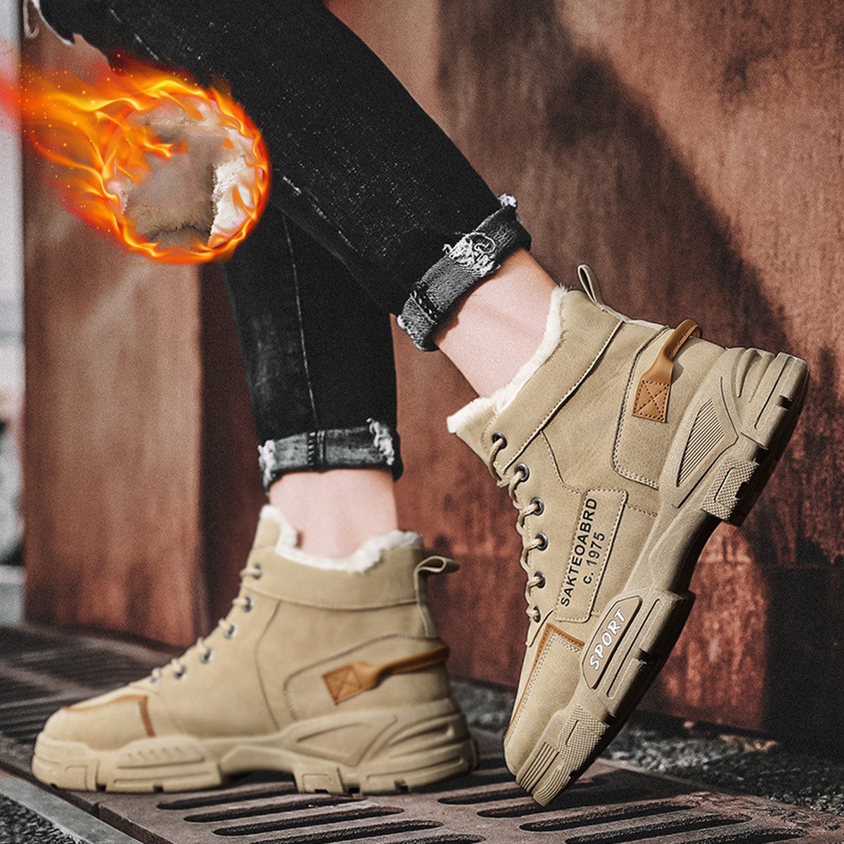 Men's Plush High-Top Snow Boots