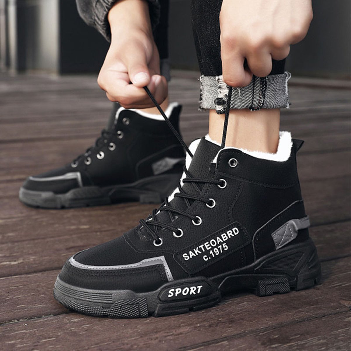 Men's Plush High-Top Snow Boots