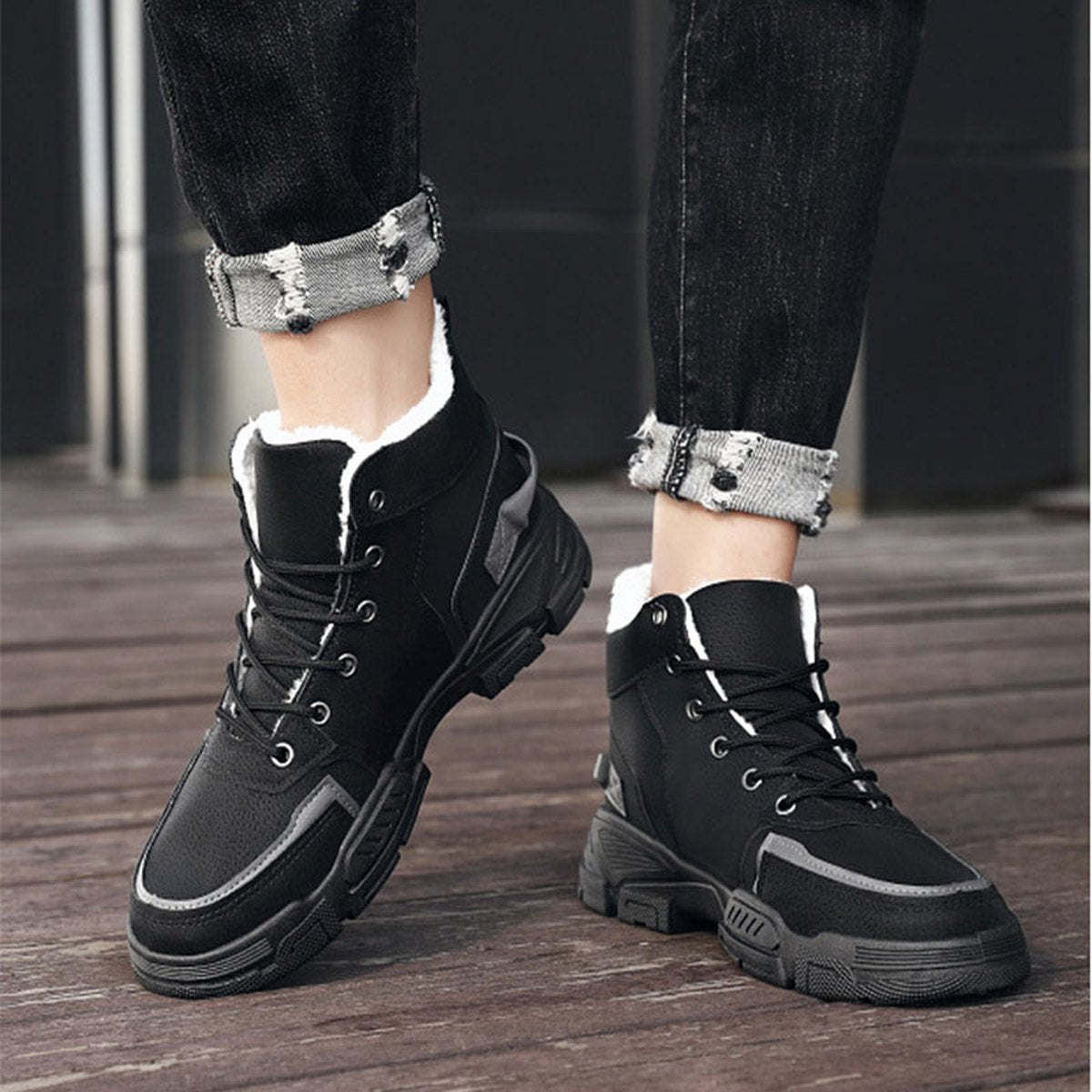 Men's Plush High-Top Snow Boots