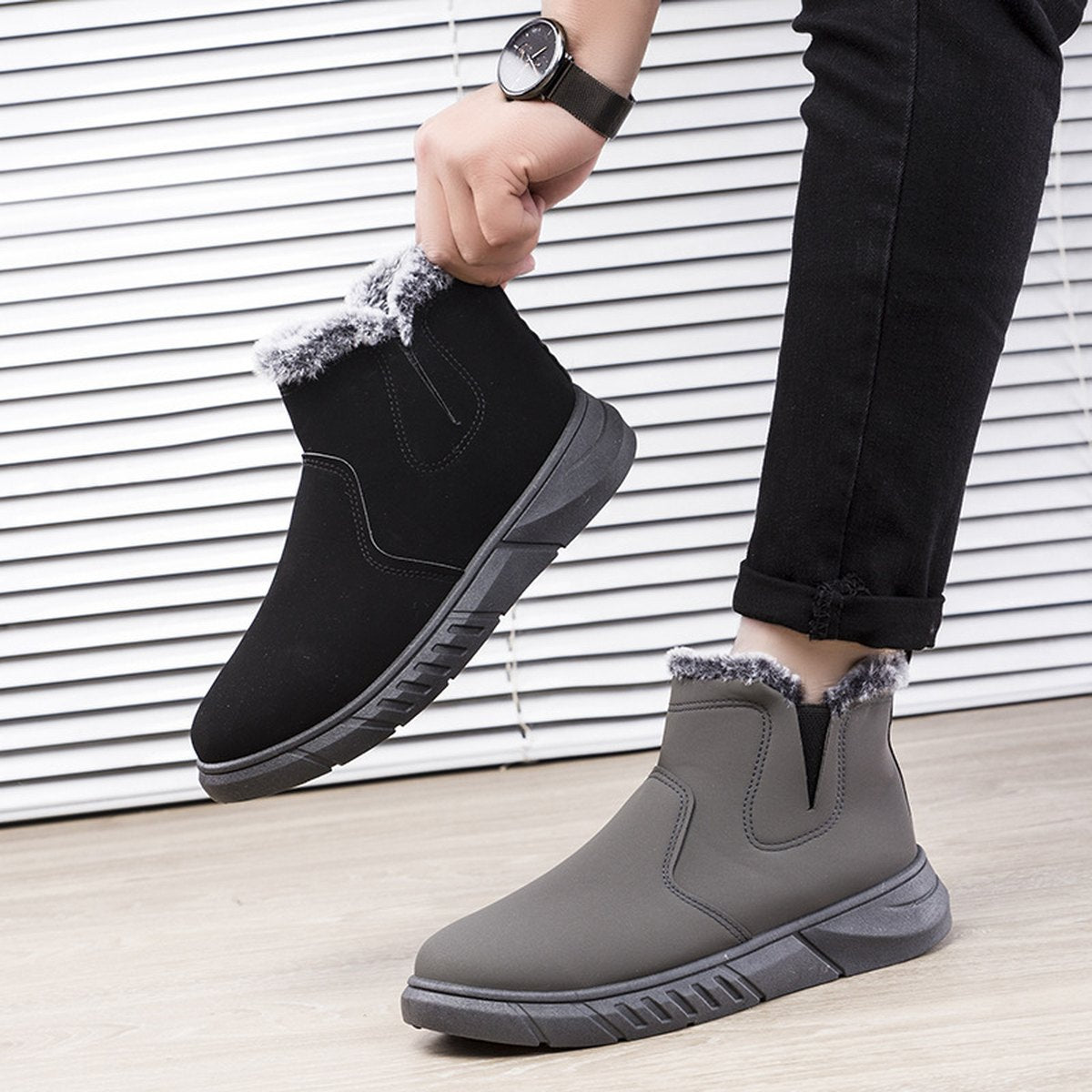 Men's Plush-Lined Snow Boots