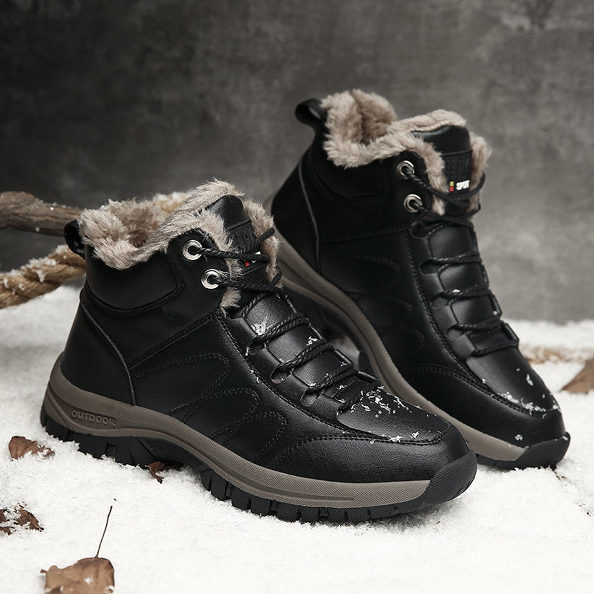 Men's Plush-Lined Winter Boots