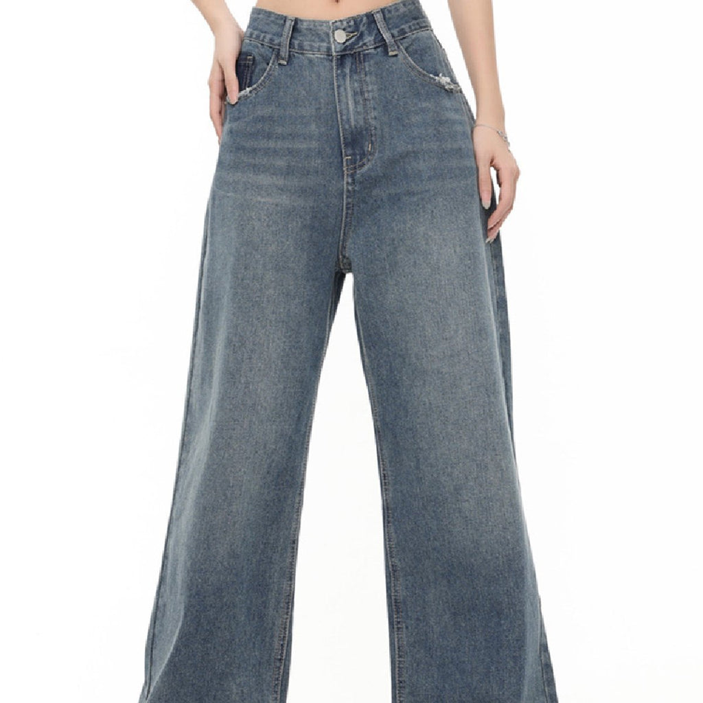 Men's Pocket Decoration Denim Loose Trousers