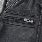Men's Pocket PU Leather Coat Jacket