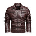 Men's Pocket PU Leather Coat Jacket